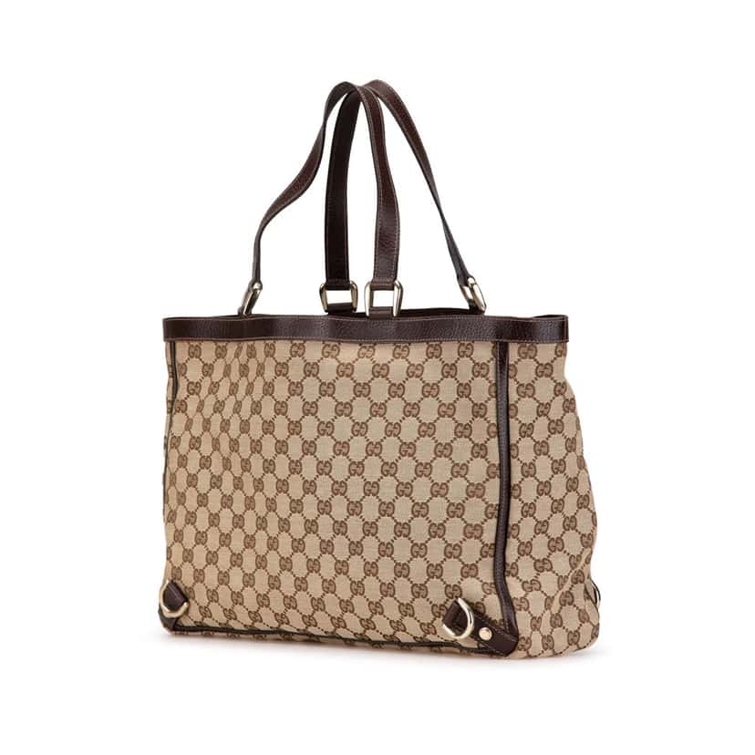 Gucci GG Canvas Abbey D Ring Tote Brown Canvas Good condition - Back View
