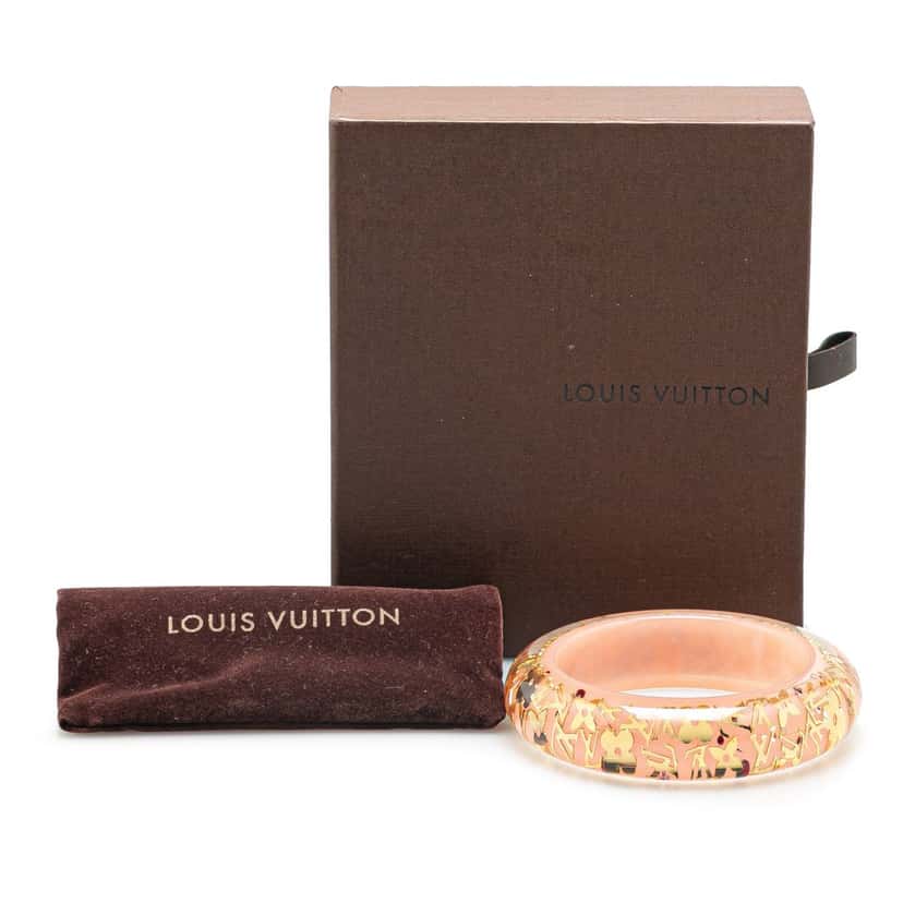 Louis Vuitton Monogram Resin Inclusion Bangle Pink Good condition - Model View
