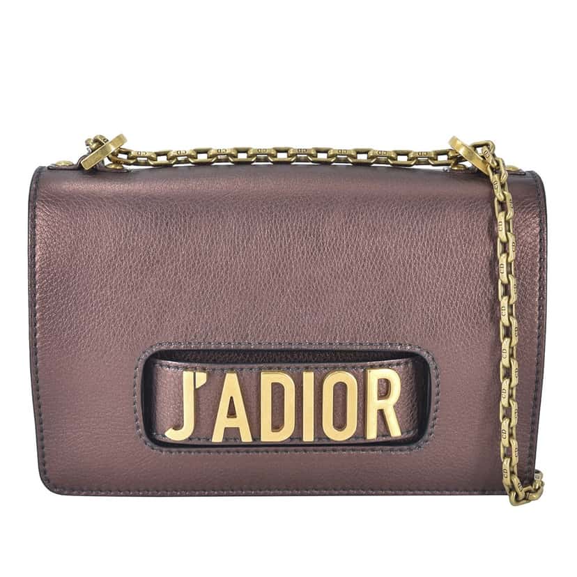 Dior Medium J'Adior Chain Flap Brown Leather Good condition - Front View