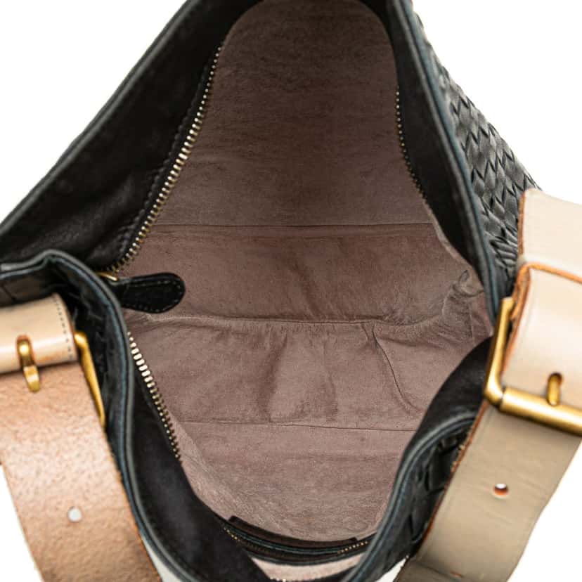 Bottega Veneta Nappa Intrecciato Marquise Flower Crossbody Black Leather Good condition - Model View