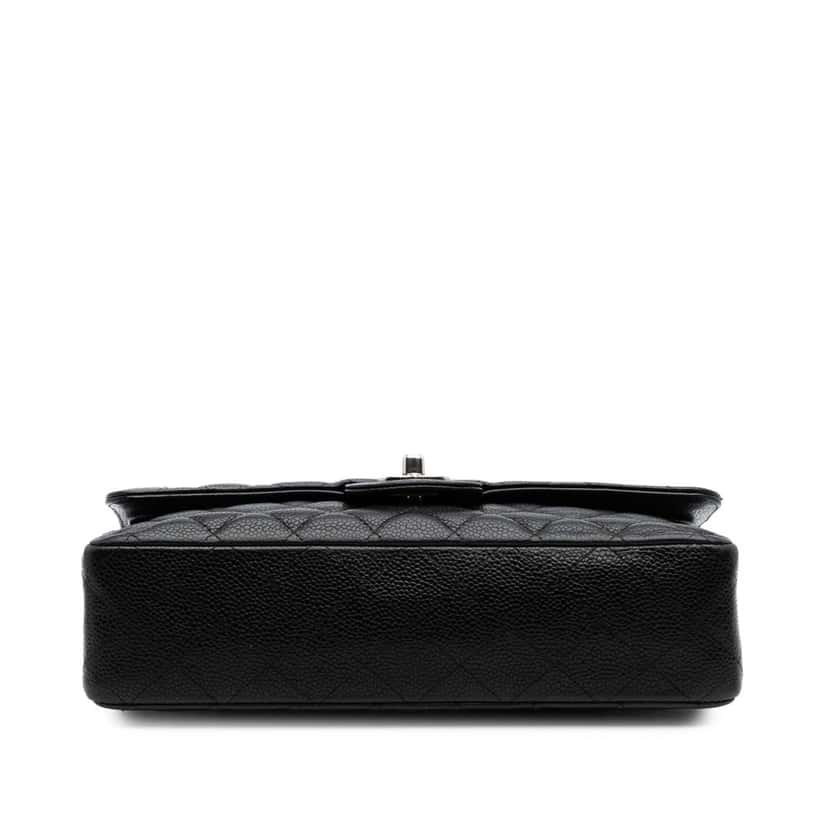 Chanel Medium Classic Caviar Double Flap Black Leather Good condition - Inside View