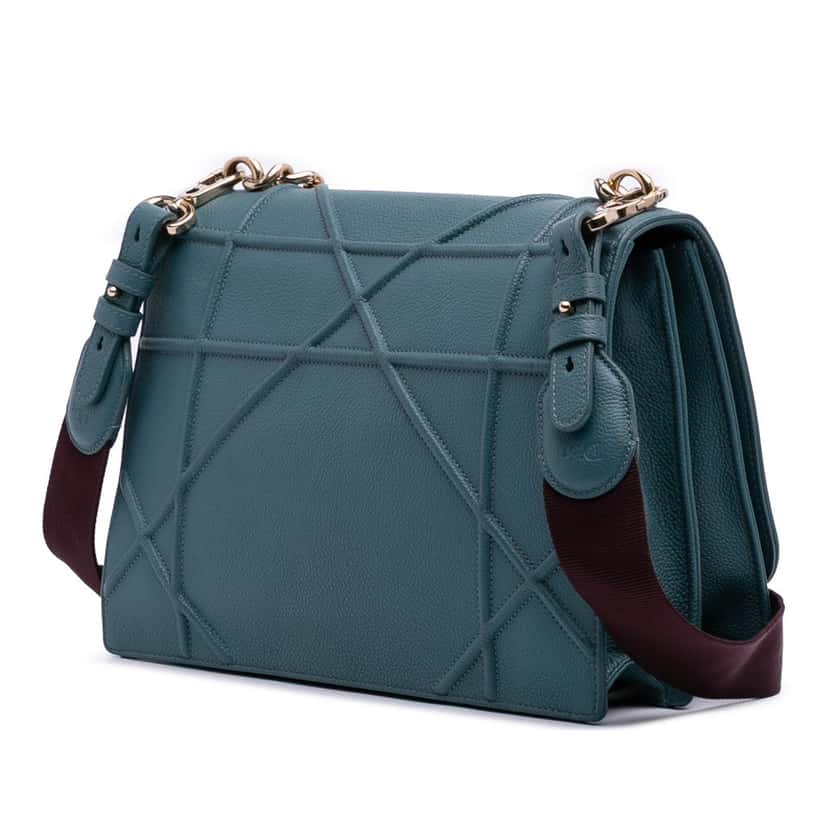 Dior Medium Grained Calfskin Diorama Satchel Blue Leather Good condition - Back View