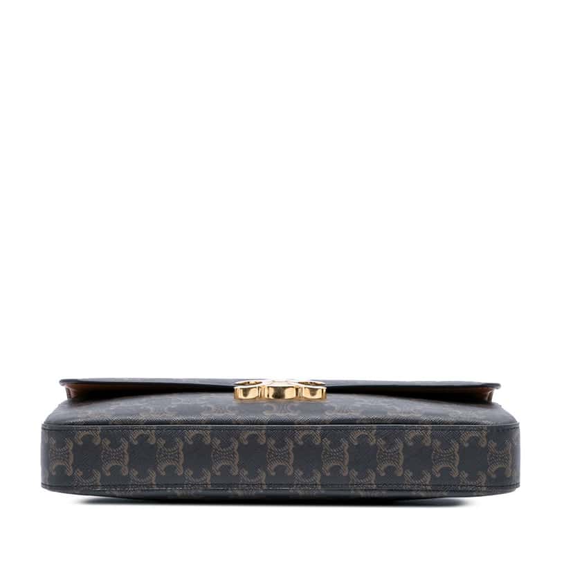 Celine Triomphe Coated Canvas Triomphe Chain Shoulder Bag Brown Canvas Good condition - Inside View