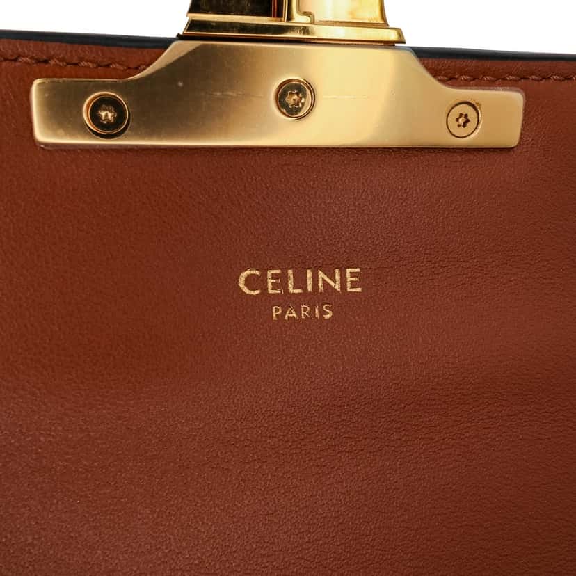 Celine Triomphe Coated Canvas Triomphe Chain Shoulder Bag Brown Canvas Good condition - Box View