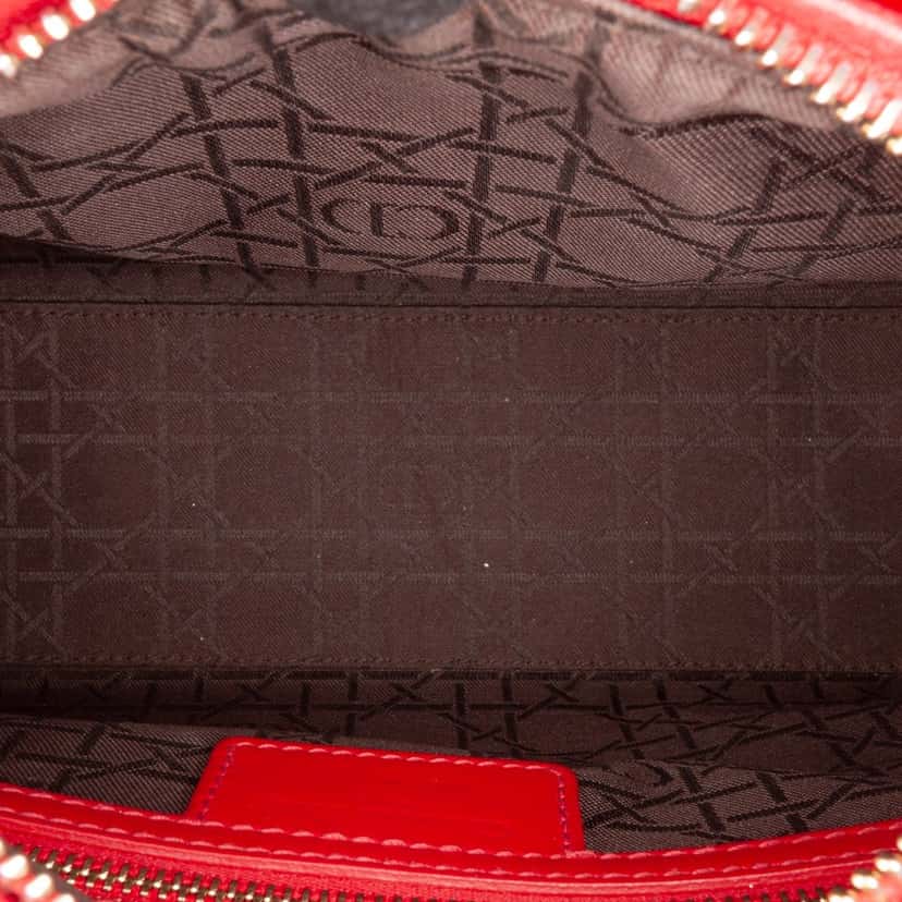 Dior Medium Patent Cannage Lady Dior Red Leather Good condition - Model View
