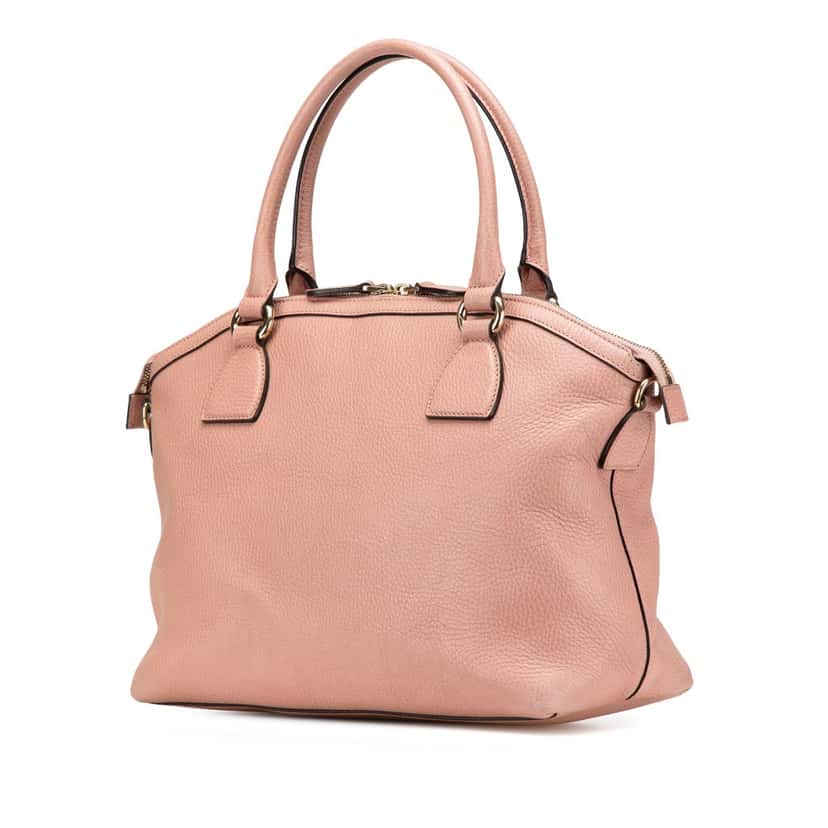 Gucci Medium Leather GG Charm Dome Satchel Pink Leather Very good condition - Back View