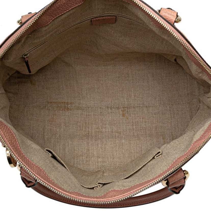 Gucci Medium Leather GG Charm Dome Satchel Pink Leather Very good condition - Model View