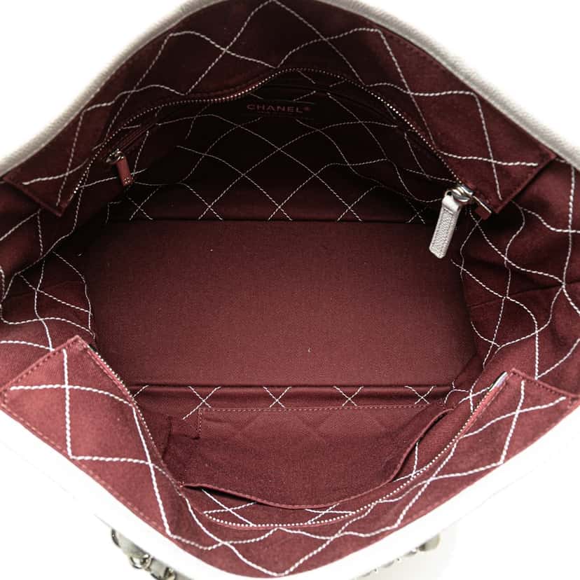 Chanel Small Quilted Caviar Daily Shopping Tote Grey Leather Good condition - Box View