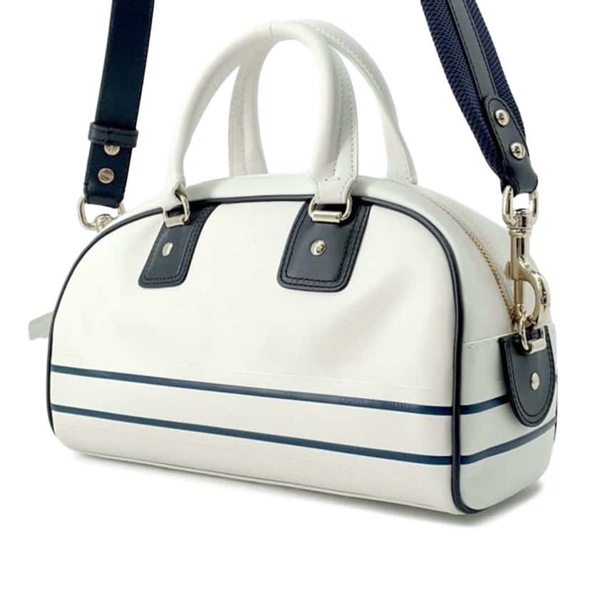 Dior Small Leather Dior Vibe Zip Bowling Bag White Leather Good condition - Back View