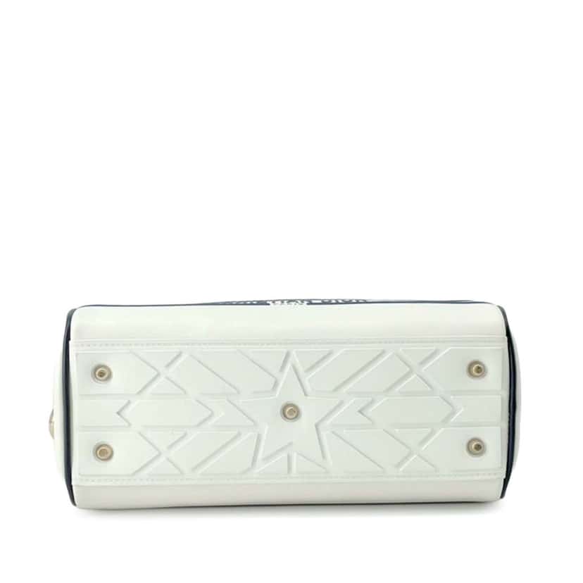 Dior Small Leather Dior Vibe Zip Bowling Bag White Leather Good condition - Inside View
