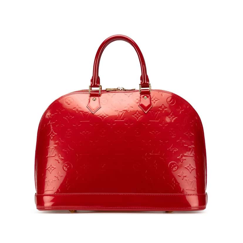 Louis Vuitton Monogram Vernis Alma GM Red Leather Good condition - Front View