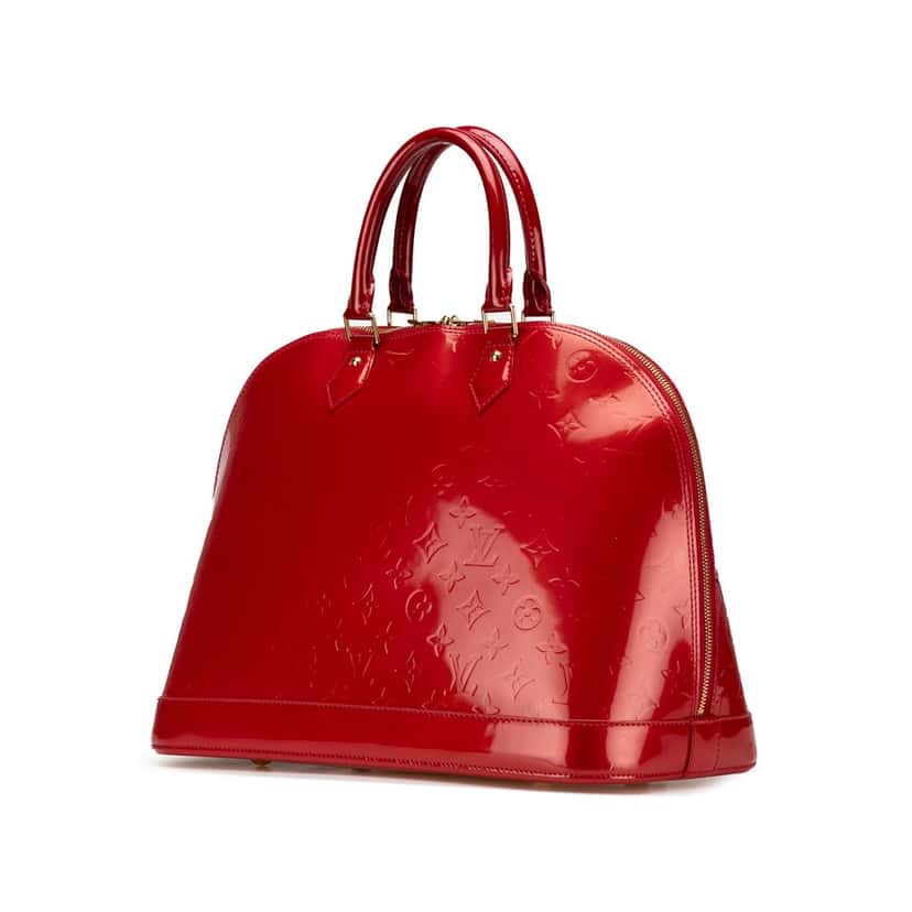 Louis Vuitton Monogram Vernis Alma GM Red Leather Good condition - Back View