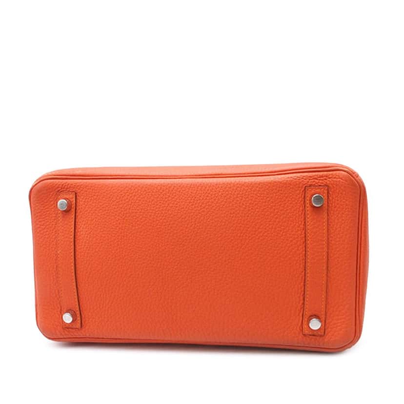 Hermès Clemence Birkin Retourne 30 Orange Leather Good condition - Inside View