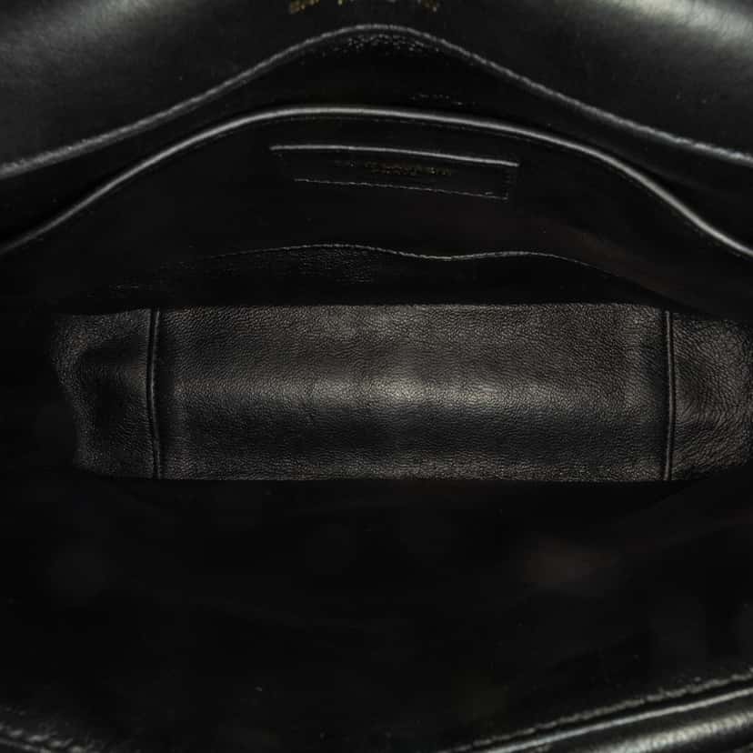 Saint Laurent Medium Lambskin Chevron Monogram Sulpice Bag Black Leather Good condition - Model View