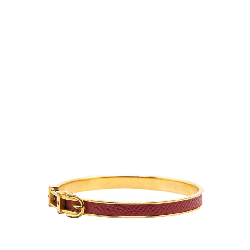 Hermès Epsom Buckle Bracelet Red Leather Good condition - Back View