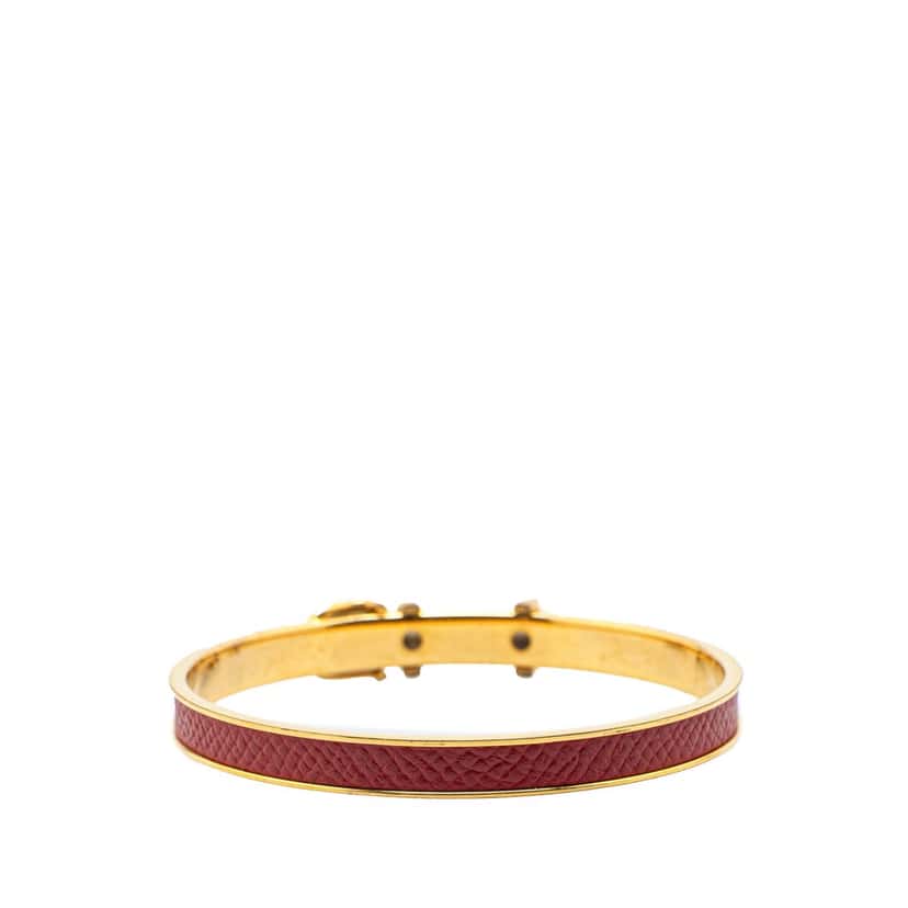 Hermès Epsom Buckle Bracelet Red Leather Good condition - Inside View