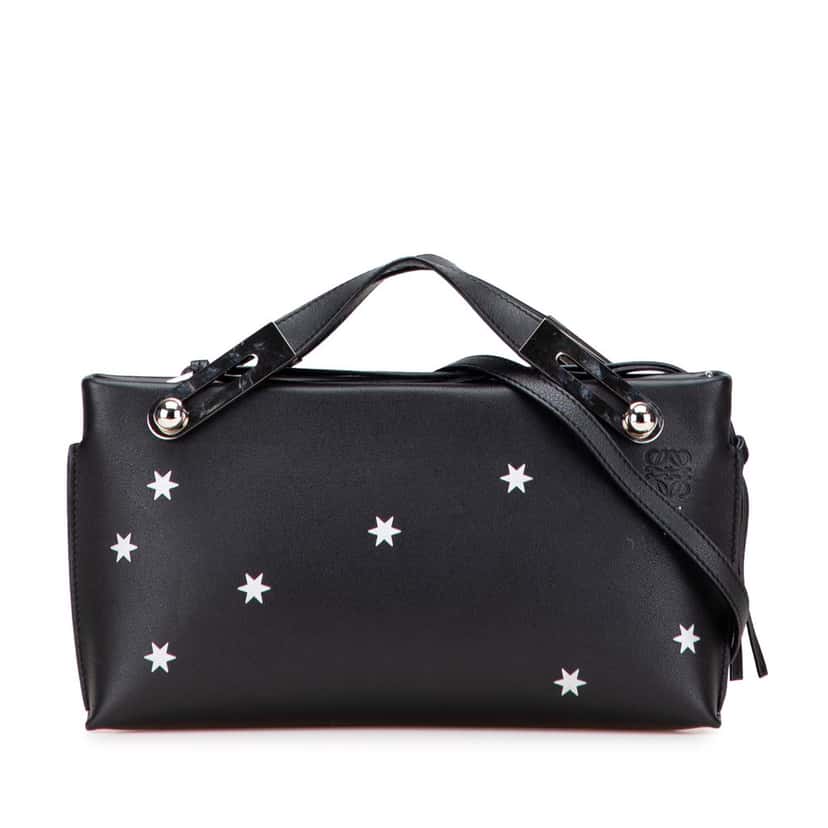 Loewe Small Leather Stars Missy Satchel Black Leather Good condition - Front View
