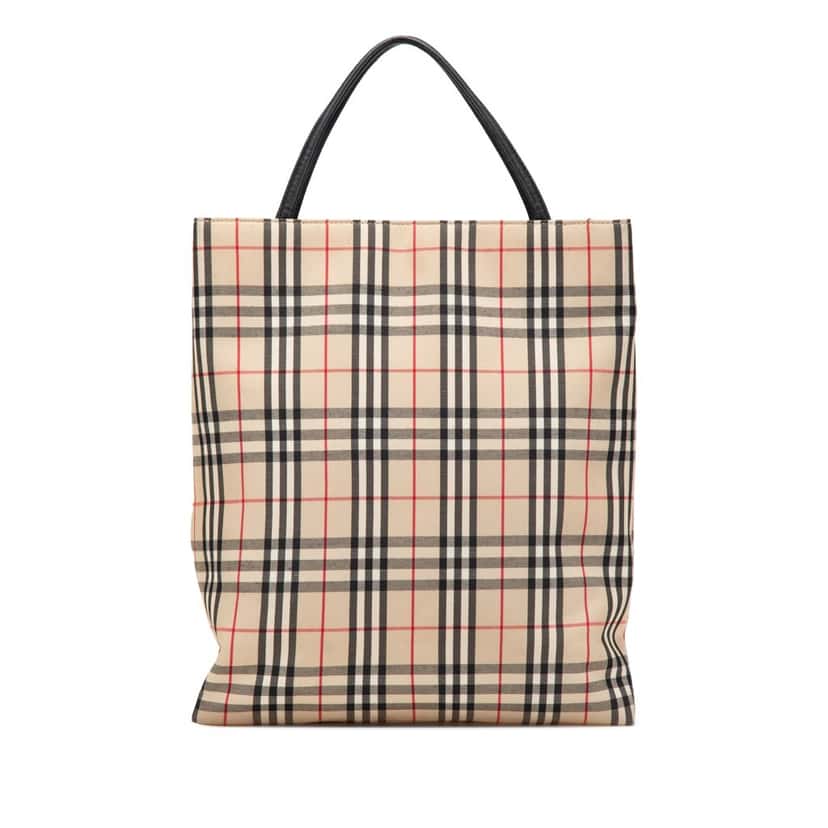 Burberry House Check Canvas Tote Brown Canvas Good condition - Front View