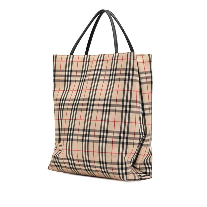 Burberry House Check Canvas Tote Brown Canvas Good condition - Back View