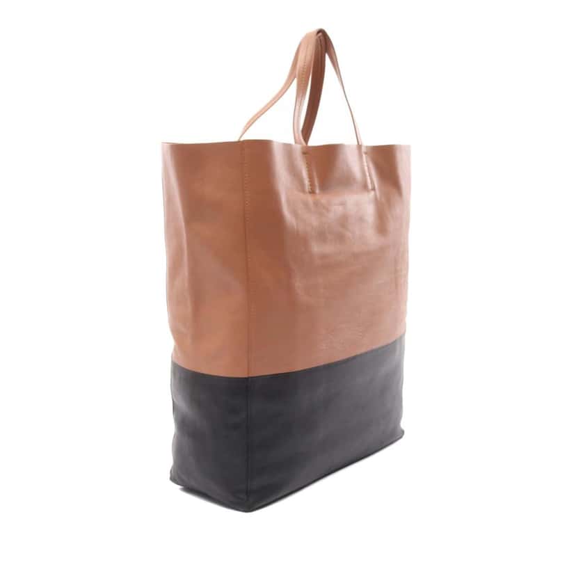 Celine Bicolor Leather Vertical Cabas Tote Brown Leather Good condition - Back View