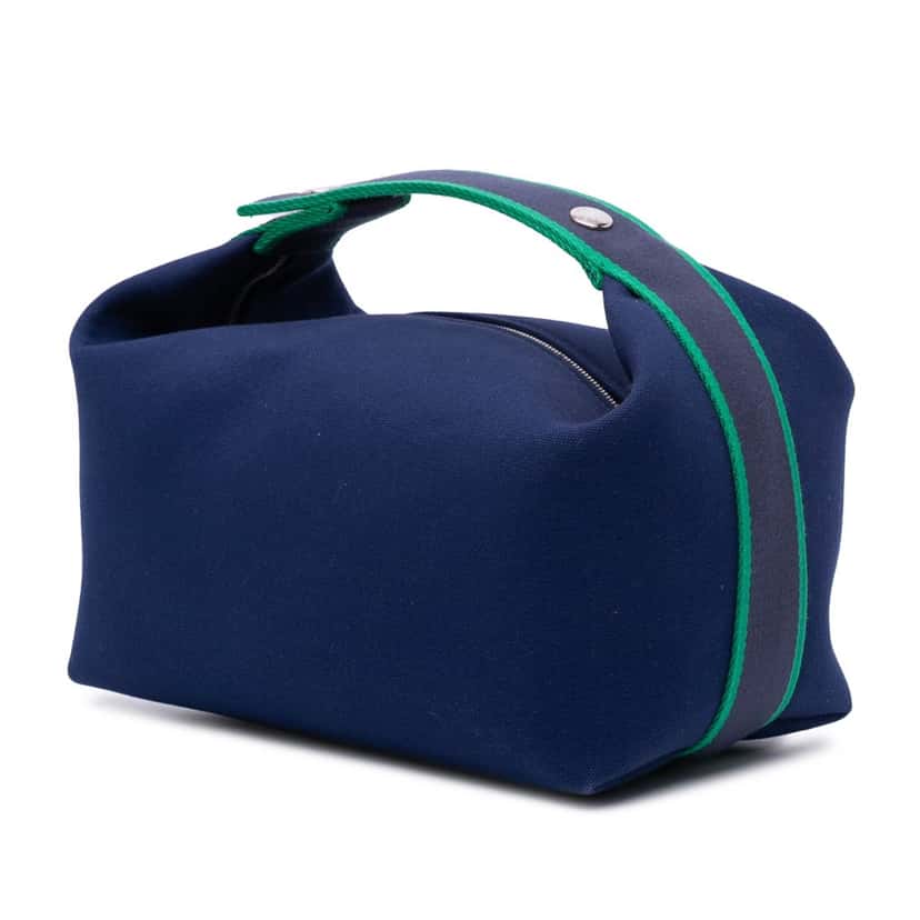 Hermès Large Toile Bride A Brac Blue Canvas Good condition - Back View