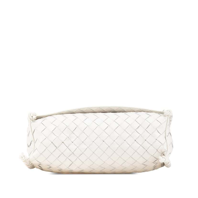 Bottega Veneta Intrecciato Fold Crossbody White Leather Good condition - Inside View