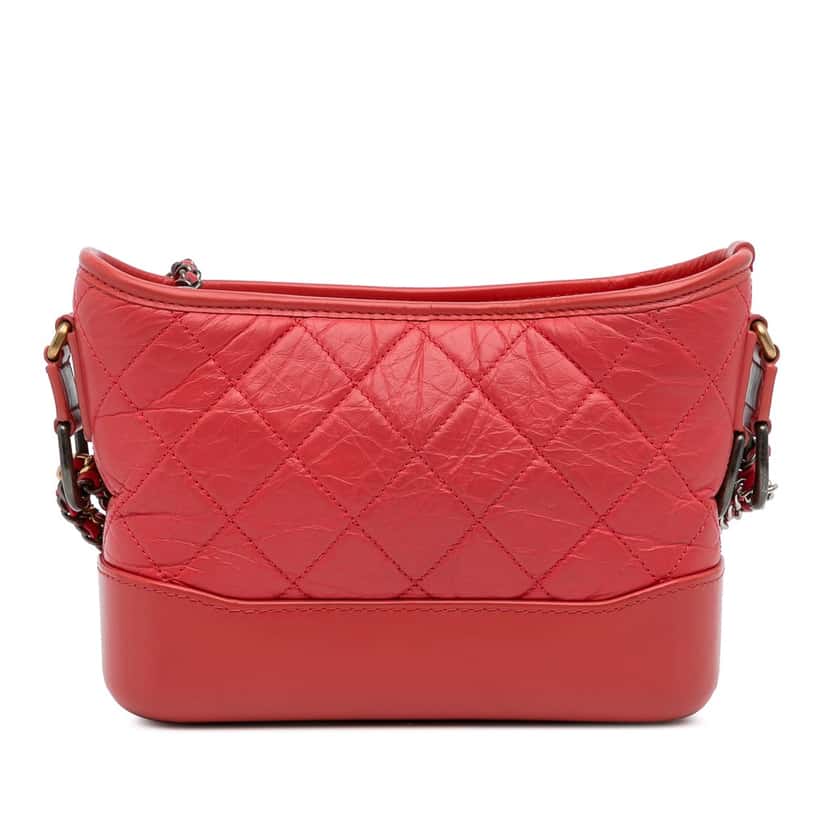 Chanel Small Chevron Lambskin Gabrielle Crossbody Red Leather Good condition - Inside View