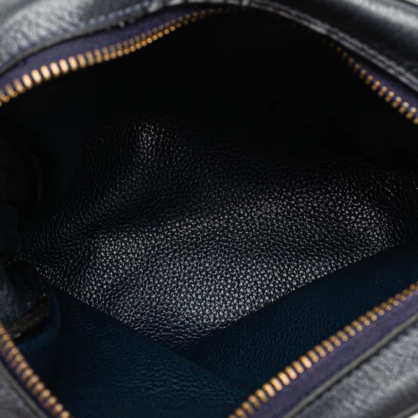 Hermès Box Calf Jockey Crossbody Blue Leather Good condition - Model View