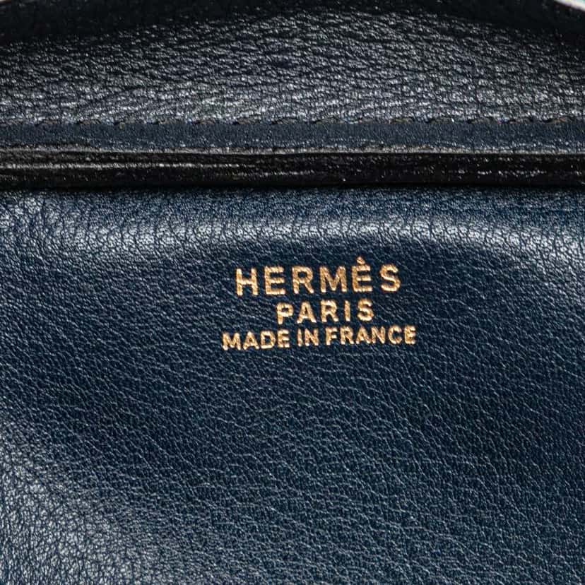 Hermès Box Calf Jockey Crossbody Blue Leather Good condition - Box View