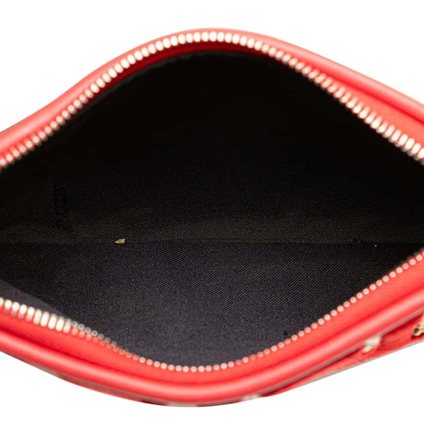 Fendi Zucca Leather and Raffia Triplette Clutch Brown Leather Good condition - Box View