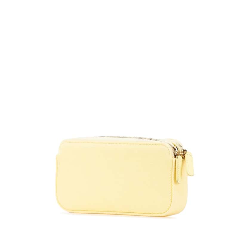 Chanel Denim Coco Fringe Double Zip Clutch with Chain Yellow Denim Good condition - Back View