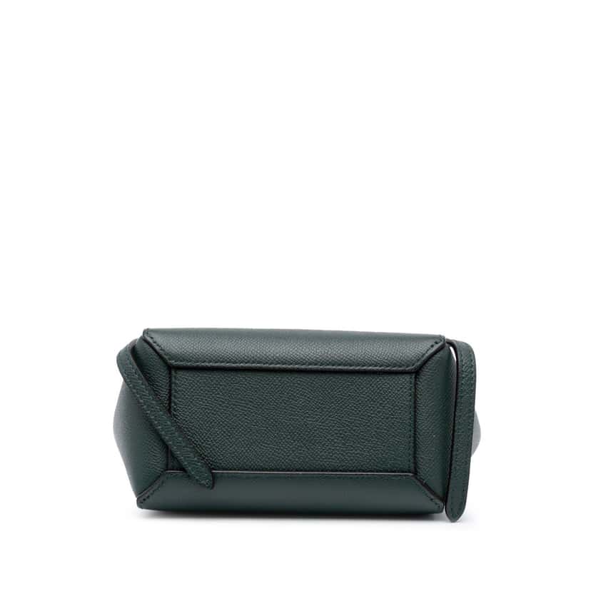 Celine Pico Grained Calfskin Belt Bag Green Leather Good condition - Inside View