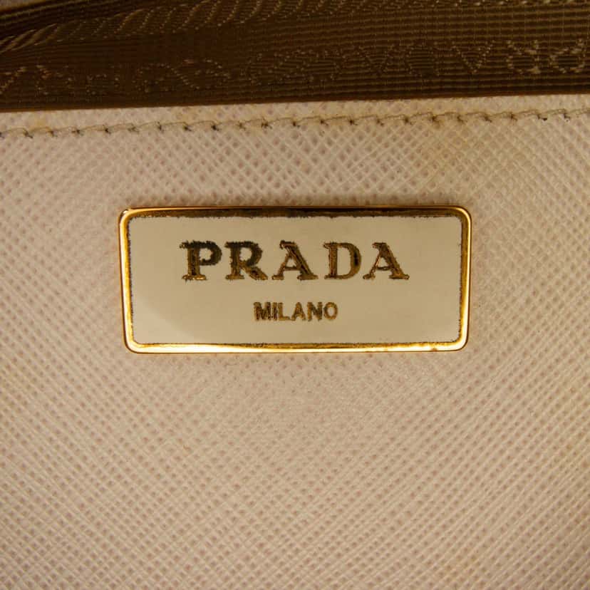 Prada Medium Bicolor Saffiano Lux Promenade Satchel Yellow Leather Good condition - Box View