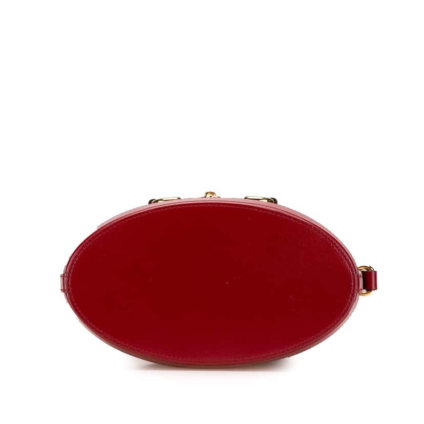 Gucci Leather Horsebit 1955 Bucket Bag Red Leather Good condition - Inside View