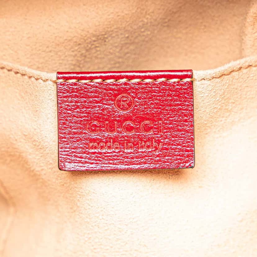 Gucci Leather Horsebit 1955 Bucket Bag Red Leather Good condition - Box View