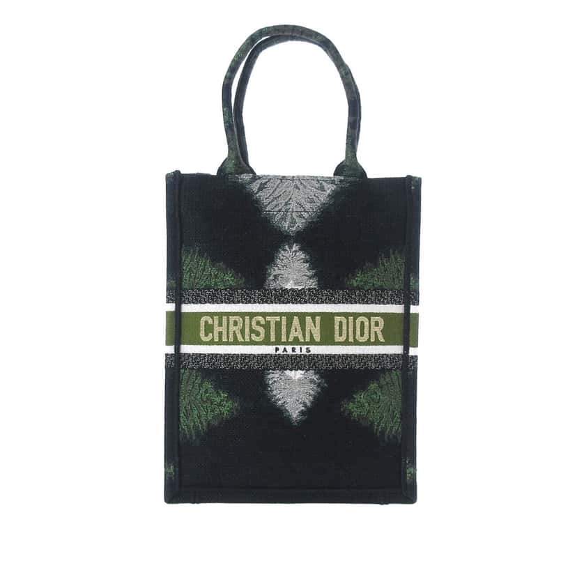 Dior Tie Dye Vertical Book Tote Green Canvas Very good condition - Front View