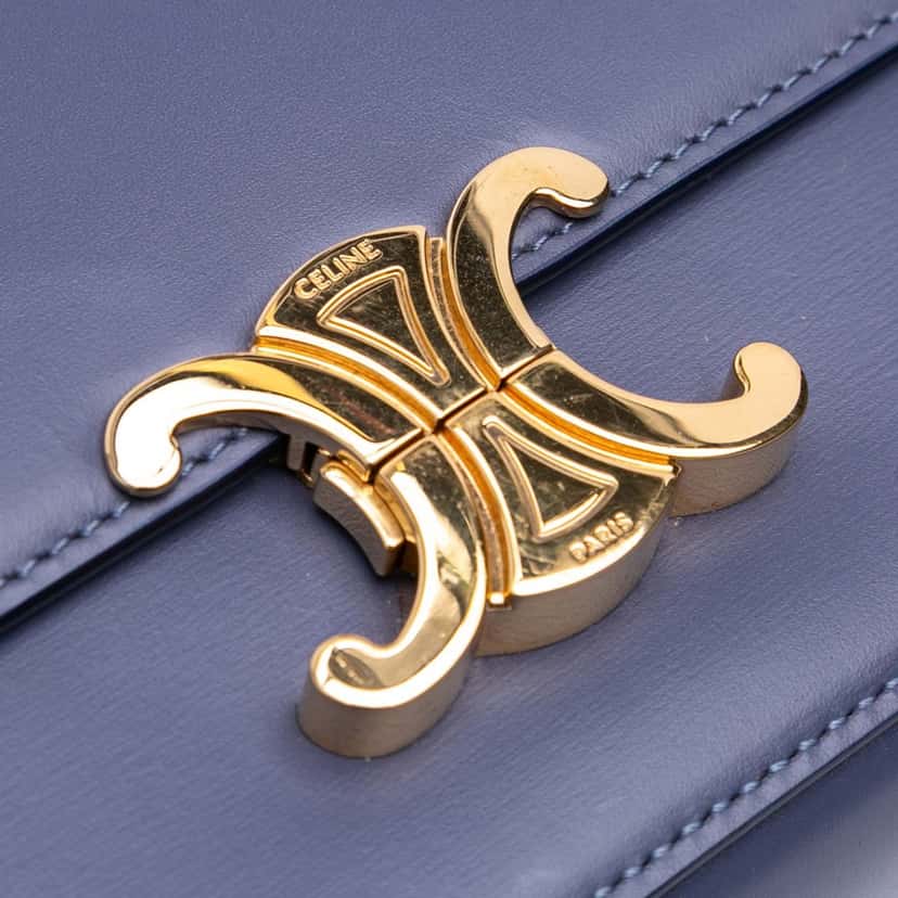 Celine Teen Shiny Calfskin Triomphe Crossbody Purple Leather Good condition - Box View