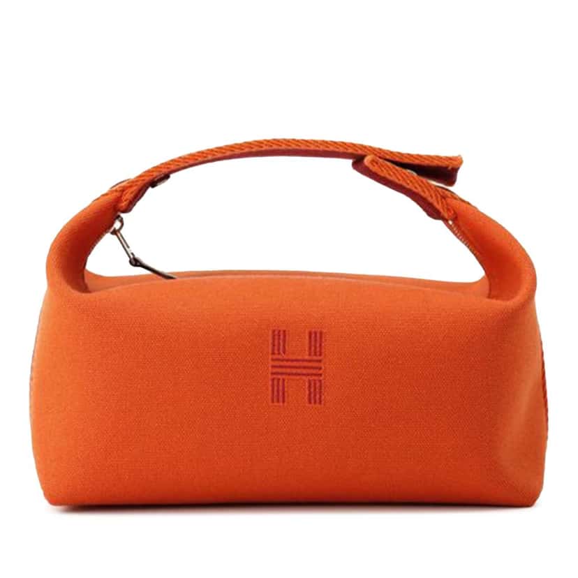 Hermès Small Canvas Bride A Brac Case Orange Canvas Good condition - Front View