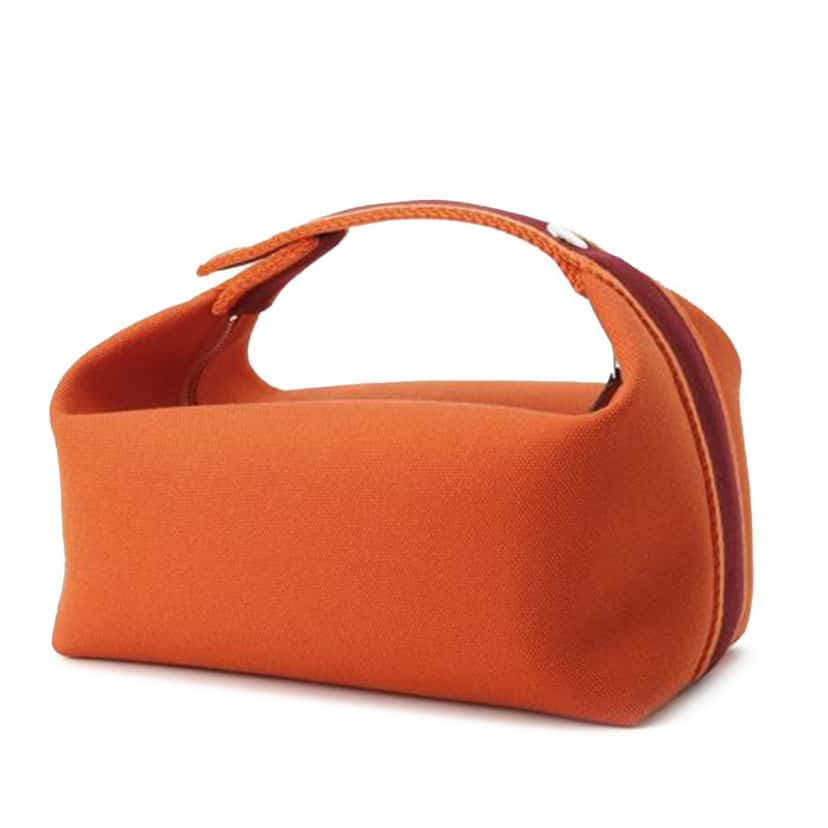 Hermès Small Canvas Bride A Brac Case Orange Canvas Good condition - Back View