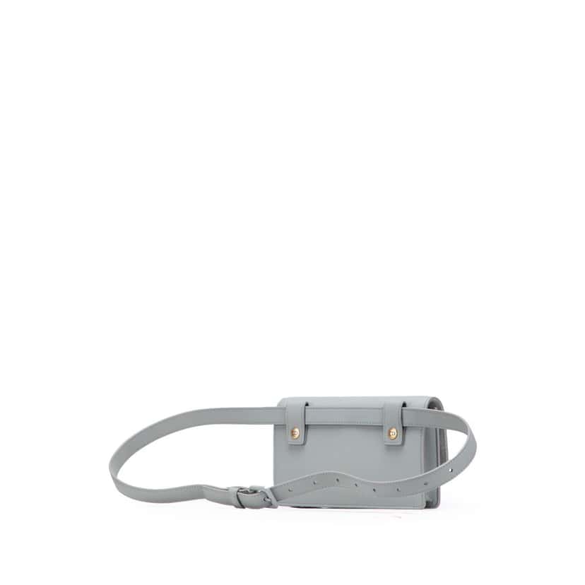 Dior Leather Saddle Belt Pouch Grey Leather Good condition - Back View