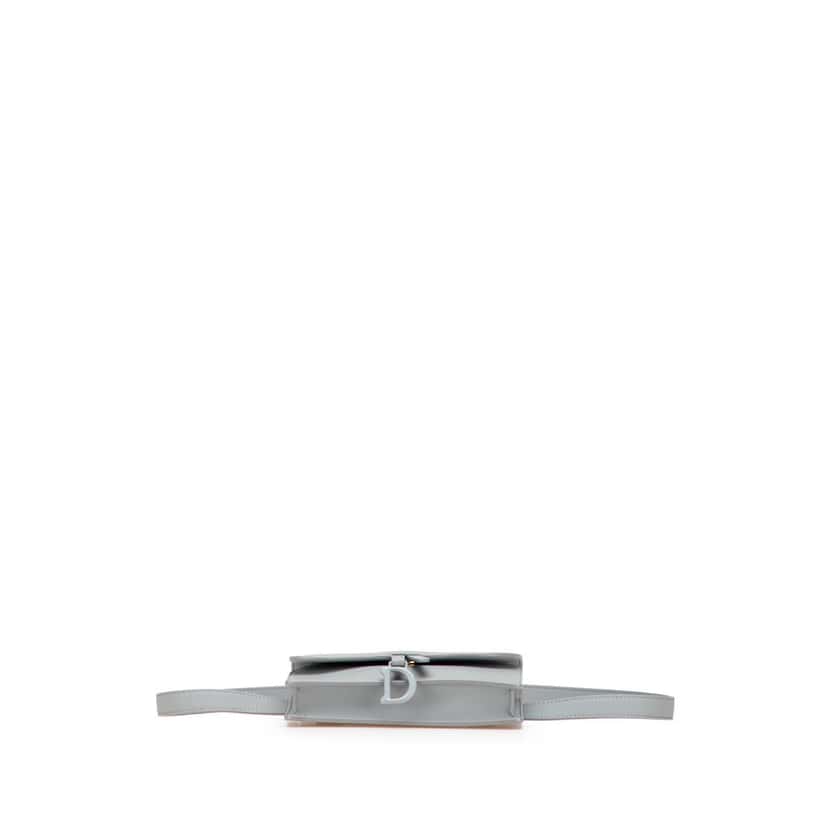 Dior Leather Saddle Belt Pouch Grey Leather Good condition - Inside View