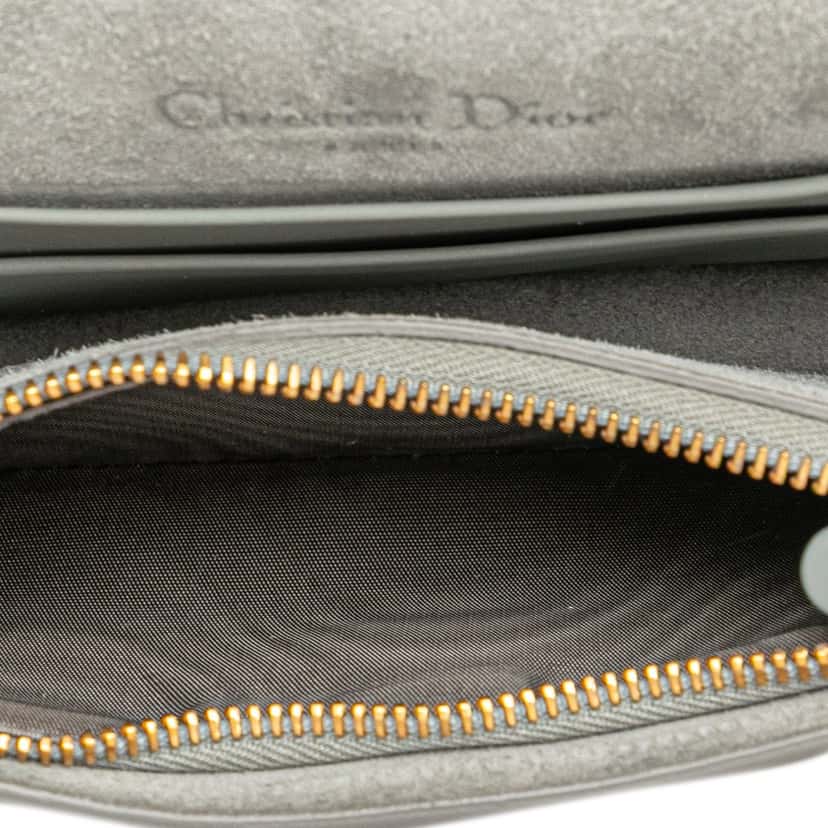 Dior Leather Saddle Belt Pouch Grey Leather Good condition - Model View