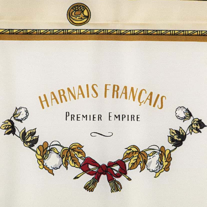 Hermès Harnais Francais Premier Empire Silk Scarf White Silk Good condition - Inside View