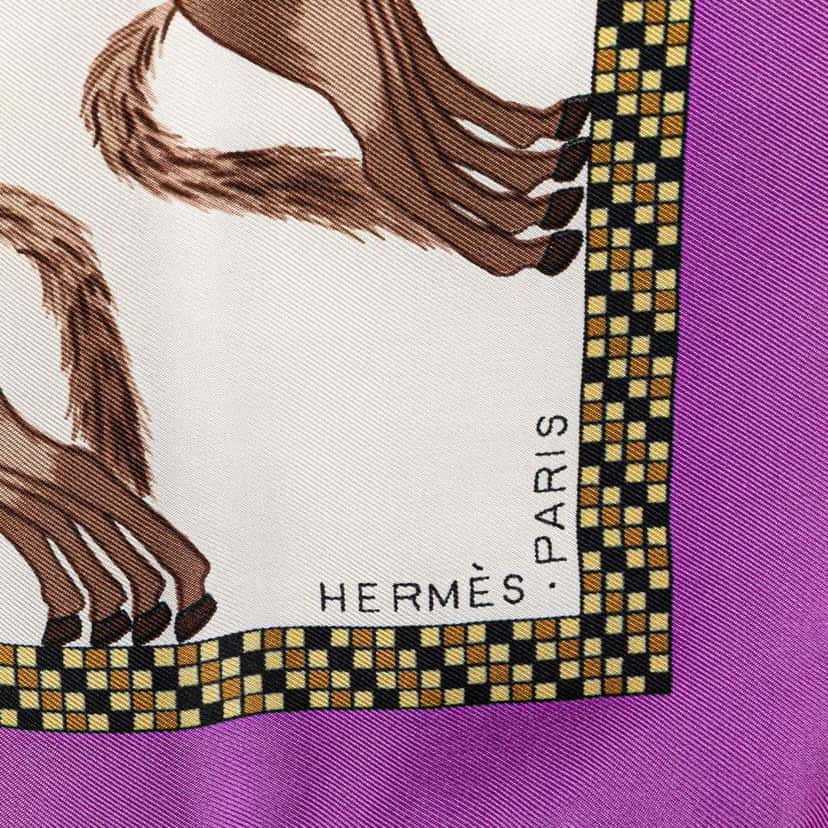 Hermès Harnais Francais Premier Empire Silk Scarf White Silk Good condition - Model View