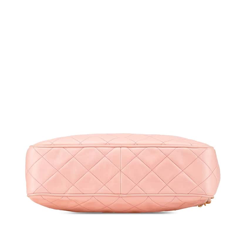 Chanel CC Quilted Lambskin Camera Crossbody Pink Leather Good condition - Inside View
