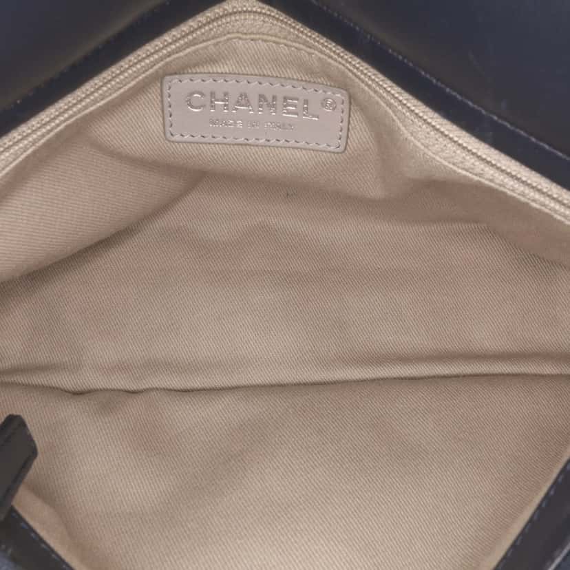 Chanel Small Quilted Calfskin and Tweed Top Handle Tote Blue Leather Good condition - Box View