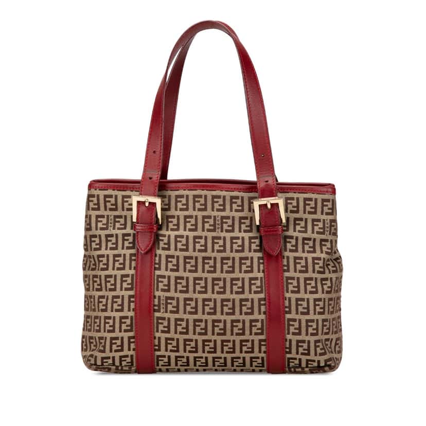 Fendi Zucchino Canvas Handbag Brown Canvas Fair condition - Front View