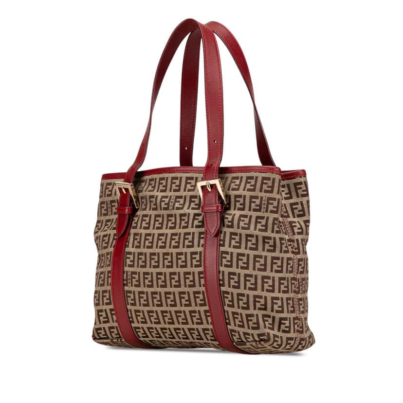 Fendi Zucchino Canvas Handbag Brown Canvas Fair condition - Back View