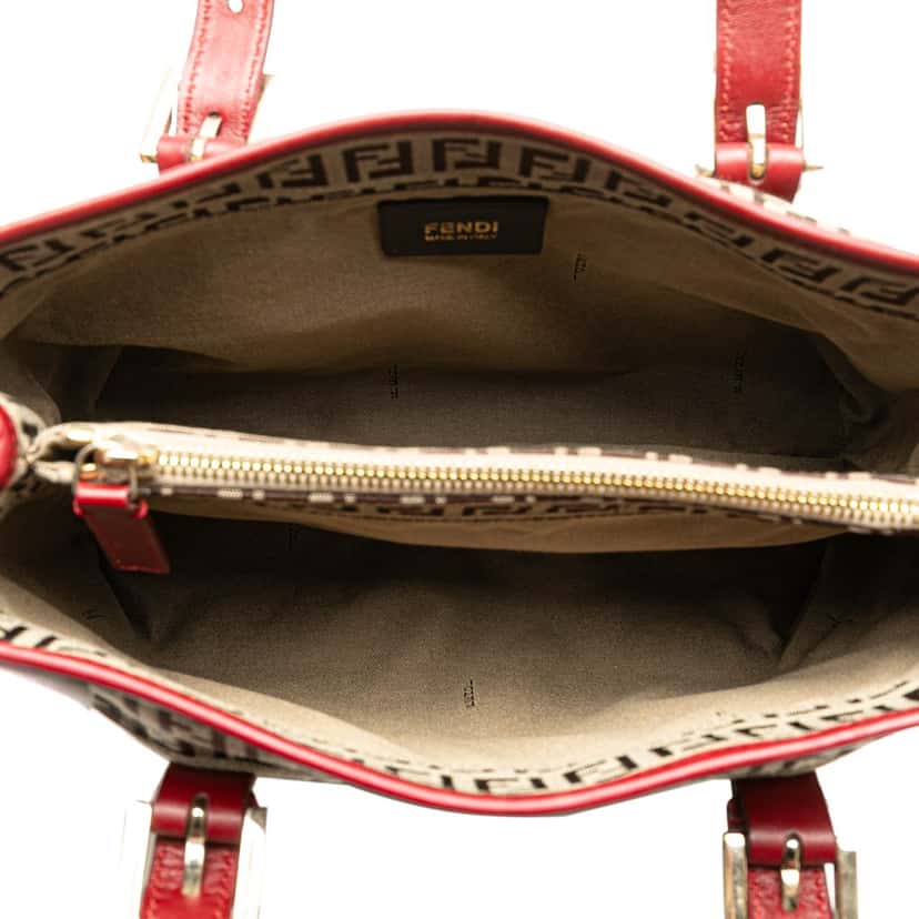 Fendi Zucchino Canvas Handbag Brown Canvas Fair condition - Box View