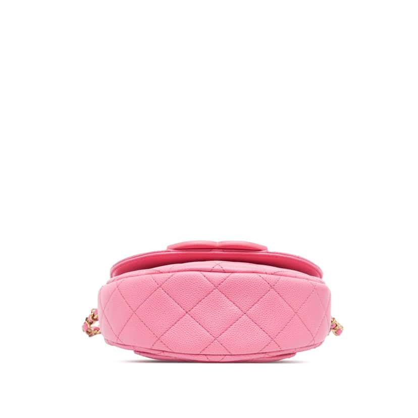 Chanel Mini CC Quilted Caviar Messenger Flap Pink Leather Good condition - Inside View